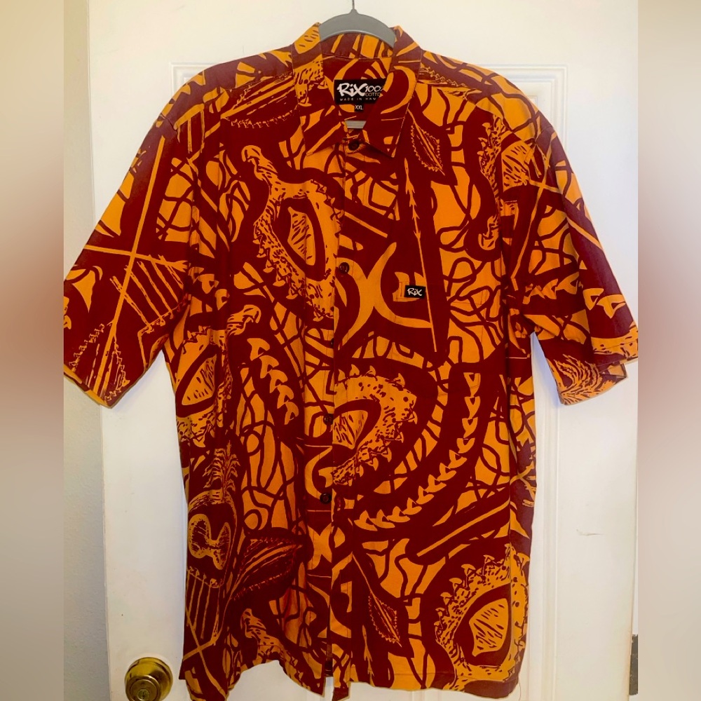 Stunning Rix Island Wear Aloha shirt, 100% cotton, made in Hawaii.